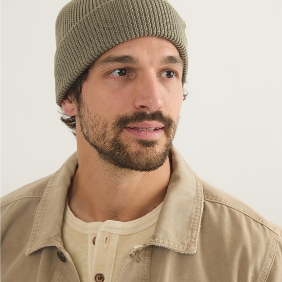 🆕 Marine Layer Fisherman Cotton Beanie in Vetiver – Soft, Ribbed Knit Winter Hat - Picture 2 of 7